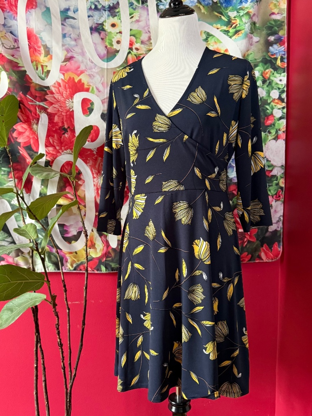 Leota Faux Wrap Dress, Nordstrom, size PL